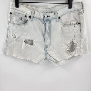 Levi's 501 distressed shorts 33 buttonfly